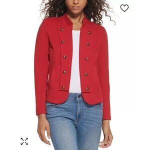 NWT Tommy Hilfiger Women's Military Band Jacket Red $109 S